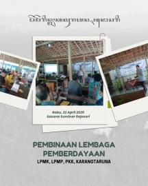 Penguatan kapasitas lembaga pemberdayaan masyarakat kalurahan, Pemkal Rejosari gelar pembinaan.